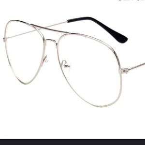 Clear & Silver Aviator Glasses